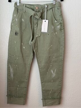 NWT Woman’s Risen Los Angeles Distressed Raw Hem Tie Pants